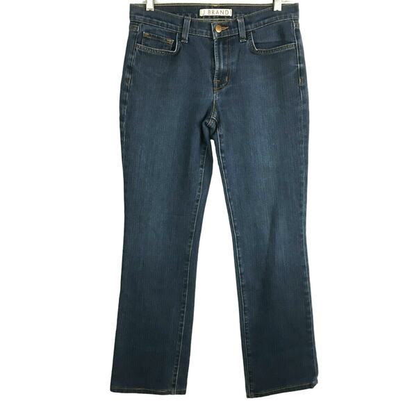 J Brand Jeans‎ Womens Sz 27 Medium Wash Boot Cut Denim Stretch Pockets US Made - Picture 1 of 10
